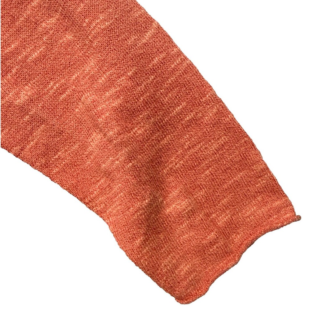 Eileen Fisher Organic Linen Cotton Pink Orange Lightweight Sweater S Guava - Picture 6 of 11
